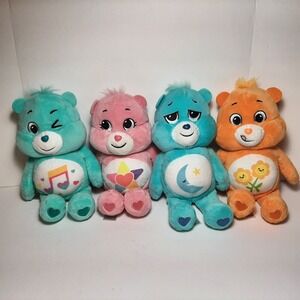 9.5" Care Bear Lot of 4 Plush Basic Fun 2022 Bedtime True Heart Friendship HSong